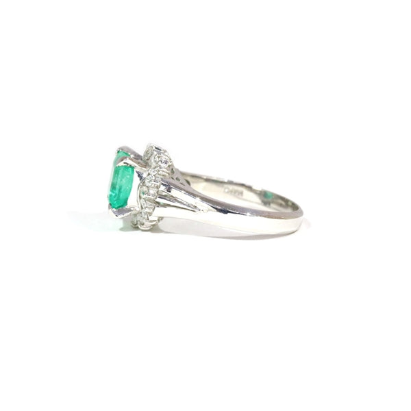 Emerald Ring Platinum Vintage Jewelry JEM-J002-4