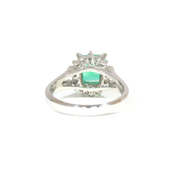 Emerald Ring Platinum Vintage Jewelry JEM-J002-4
