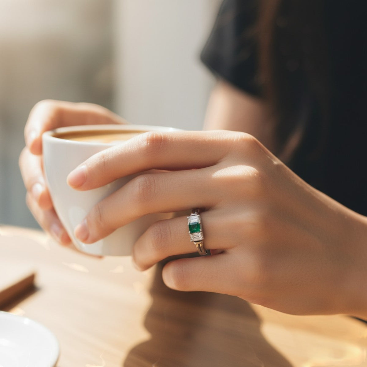 エメラルド リング プラチナ PT900 ヴィンテージ ジュエリー Estate Jewelry Japan JEM-J004-8