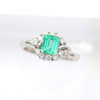 エメラルド リング プラチナ PT900 ヴィンテージ ジュエリー Estate Jewelry Japan JEM-J017-7