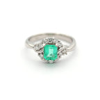 エメラルド リング プラチナ PT900 ヴィンテージ ジュエリー Estate Jewelry Japan JEM-J017-7