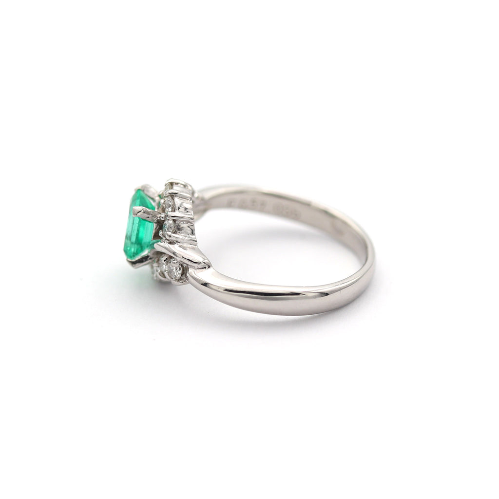 エメラルド リング プラチナ PT900 ヴィンテージ ジュエリー Estate Jewelry Japan JEM-J017-7