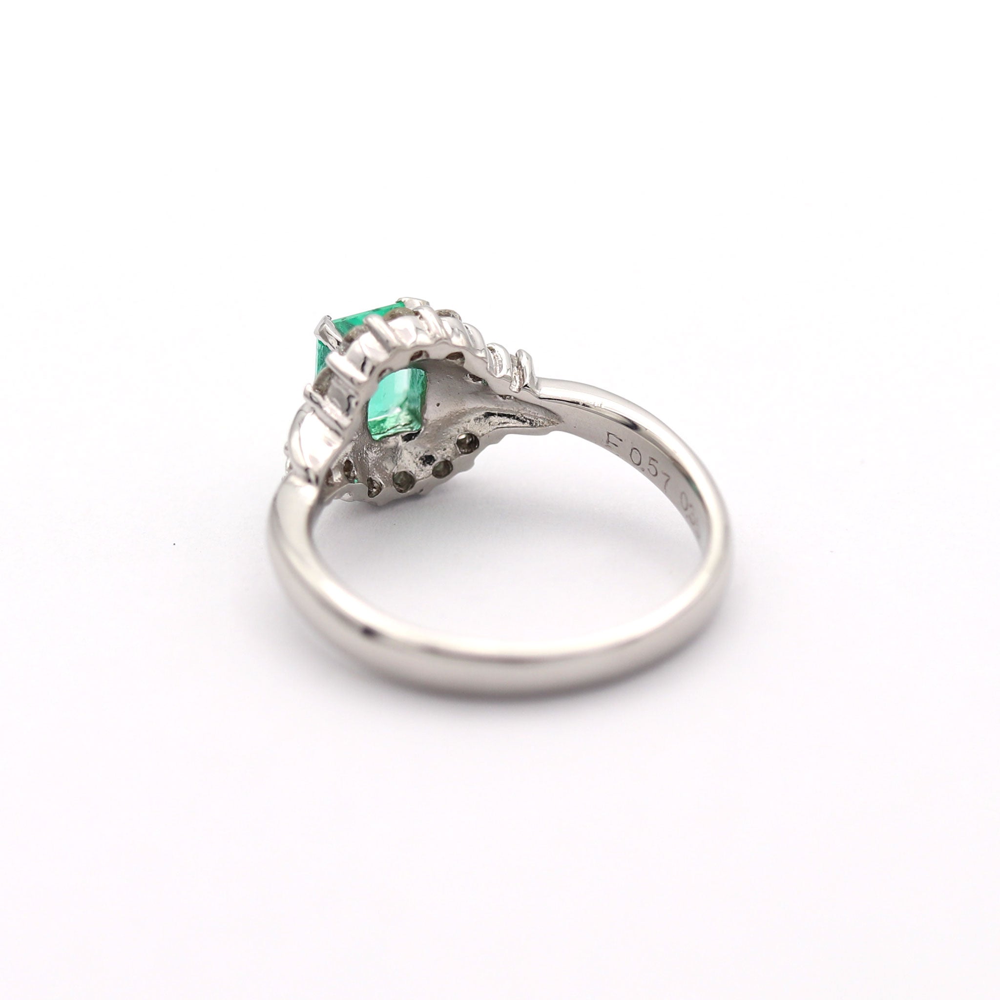 エメラルド リング プラチナ PT900 ヴィンテージ ジュエリー Estate Jewelry Japan JEM-J017-7
