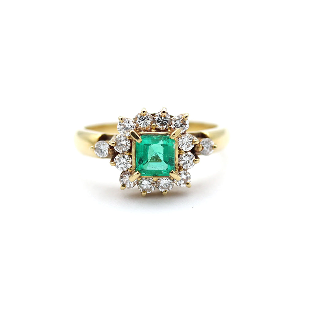 エメラルド リング ゴールド K18 ヴィンテージ ジュエリー Estate Jewelry Japan JEM-J038-5
