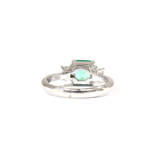 Emerald Ring Platinum Vintage Jewelry Diamond JEM-J039-9