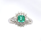 エメラルド リング プラチナ PT900 ヴィンテージ ジュエリー Estate Jewelry Japan JEM-J040-1