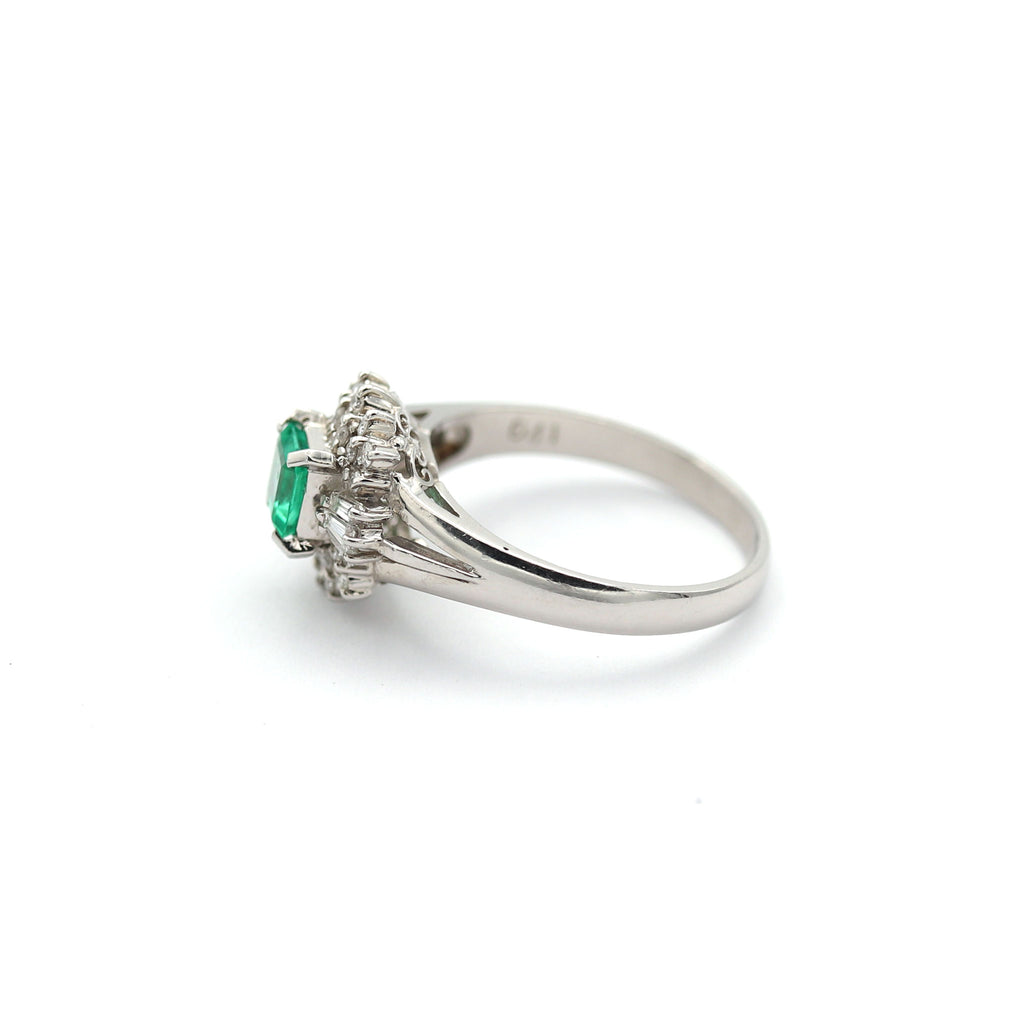 エメラルド リング プラチナ PT900 ヴィンテージ ジュエリー Estate Jewelry Japan JEM-J040-1