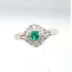 エメラルド リング プラチナ PT900 ヴィンテージ ジュエリー Estate Jewelry Japan JEM-713-2