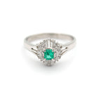 エメラルド リング プラチナ PT900 ヴィンテージ ジュエリー Estate Jewelry Japan JEM-713-2
