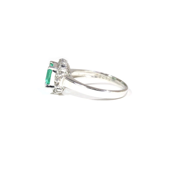Emerald Ring Platinum Vintage Jewelry JEM-J106-2