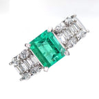 エメラルド リング Pt900 1.61ct ダイヤモンド 0.72ct ヴィンテージ ジュエリー JEM-SN-1