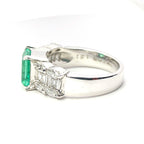 エメラルド リング Pt900 1.61ct ダイヤモンド 0.72ct ヴィンテージ ジュエリー JEM-SN-1