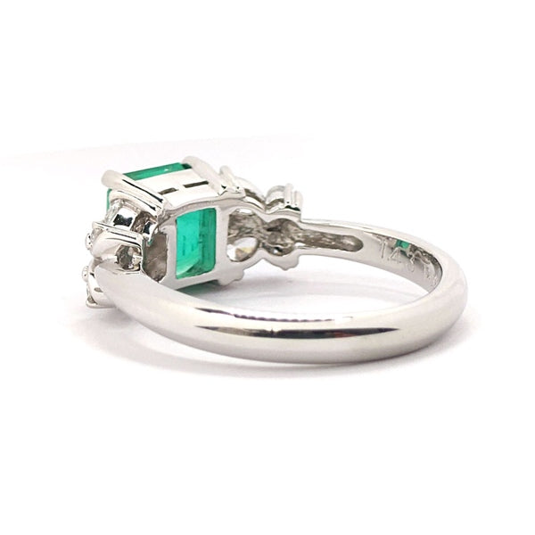 エメラルド リング Pt900 1.43ct ダイヤモンド 0.38ct ヴィンテージ ジュエリー JEM-SN-2