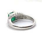 エメラルド リング Pt900  0.94ct ダイヤモンド 0.34ct ヴィンテージ ジュエリー JEM-SN-3