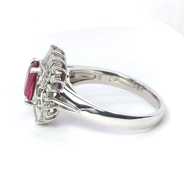 ルビー リング Pt900 1.28ct ダイヤモンド 0.56ct ヴィンテージ ジュエリー JEM-SN-4