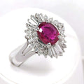 ルビー リング Pt900 1.28ct ダイヤモンド 0.56ct ヴィンテージ ジュエリー JEM-SN-4