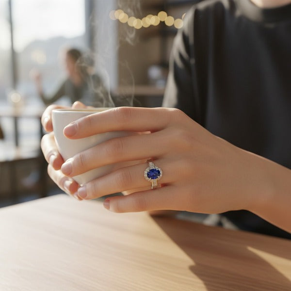 Sapphire Ring Pt900 1.66ct Diamond 0.48ct Vintage Jewelry JEM-SN-5