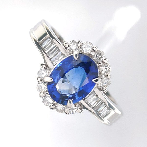 Sapphire Ring Pt900 1.66ct Diamond 0.48ct Vintage Jewelry JEM-SN-5