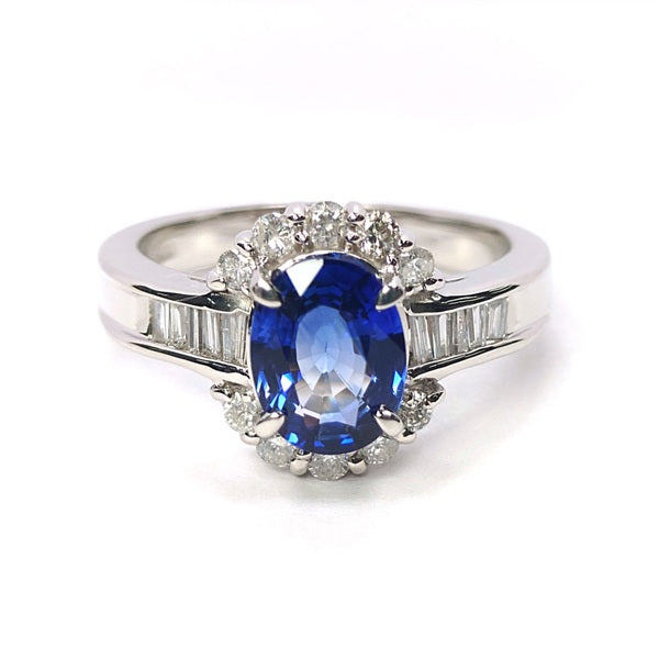 Sapphire Ring Pt900 1.66ct Diamond 0.48ct Vintage Jewelry JEM-SN-5