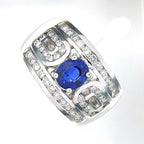 サファイア リング Pt900 1.17ct ダイヤモンド 0.72ct ヴィンテージ ジュエリー JEM-SN-7