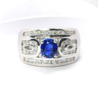 サファイア リング Pt900 1.17ct ダイヤモンド 0.72ct ヴィンテージ ジュエリー JEM-SN-7