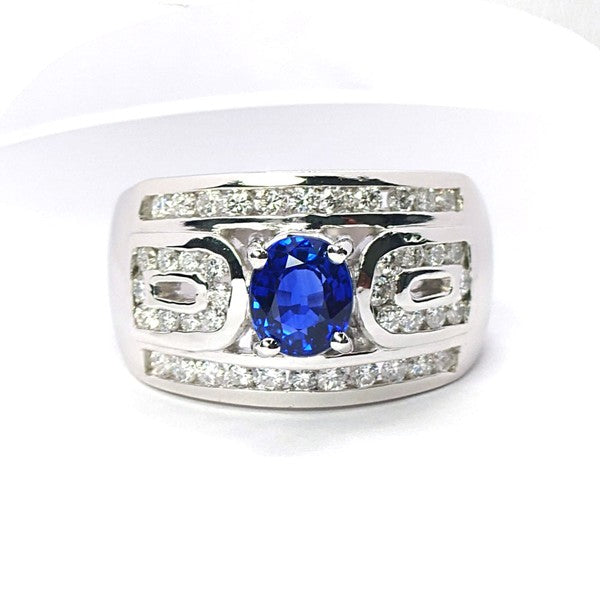 サファイア リング Pt900 1.17ct ダイヤモンド 0.72ct ヴィンテージ ジュエリー JEM-SN-7