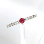 Ruby Ring Pt900 Diamond Vintage Jewelry JEM-SN-8