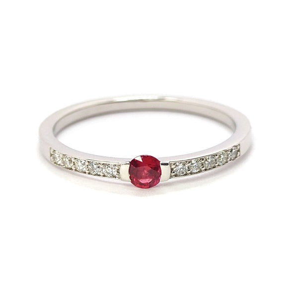 Ruby Ring Pt900 Diamond Vintage Jewelry JEM-SN-8