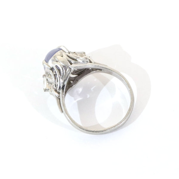 星光蓝宝石戒指 铂金 复古珠宝 JEM00068