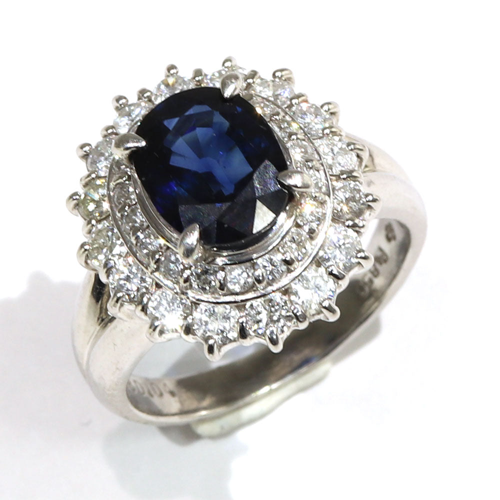 プラチナ850 リング 指輪 レディース 10号 サファイア ヴィンテージ ジュエリー jem00070