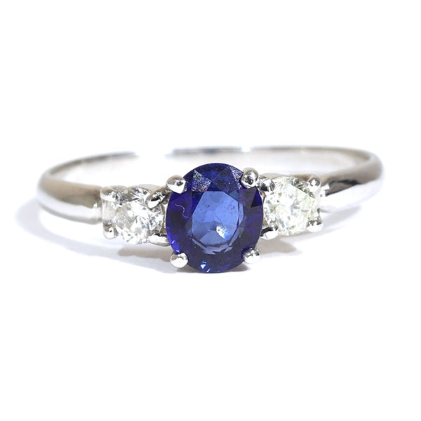 プラチナ900 リング 指輪 レディース 10号 サファイア ヴィンテージ ジュエリー jem00071