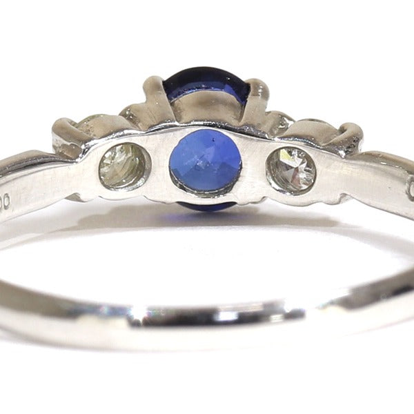 プラチナ900 リング 指輪 レディース 10号 サファイア ヴィンテージ ジュエリー jem00071