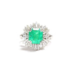 祖母绿戒指 铂金 复古珠宝 JEM00072