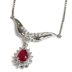 Ruby Necklace Platinum Vintage Jewelry JEM00073