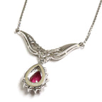 Ruby Necklace Platinum Vintage Jewelry JEM00073