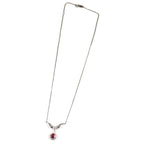 Ruby Necklace Platinum Vintage Jewelry JEM00073