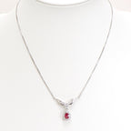Ruby Necklace Platinum Vintage Jewelry JEM00073