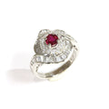 Ruby Ring Platinum Vintage Jewelry JEM00074