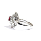 Ruby Ring Platinum Vintage Jewelry JEM00074