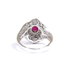 Ruby Ring Platinum Vintage Jewelry JEM00074