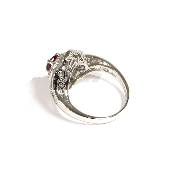 Ruby Ring Platinum Vintage Jewelry JEM00074