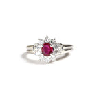 Ruby Ring Platinum Vintage Jewelry JEM00075
