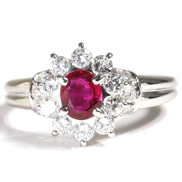 プラチナ900 リング 指輪 レディース 11号 ルビー ヴィンテージ ジュエリー jem00075