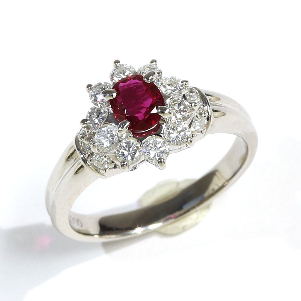 プラチナ900 リング 指輪 レディース 11号 ルビー ヴィンテージ ジュエリー jem00075