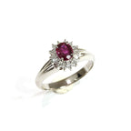 Ruby Ring Platinum Vintage Jewelry JEM00076
