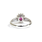 Ruby Ring Platinum Vintage Jewelry JEM00076