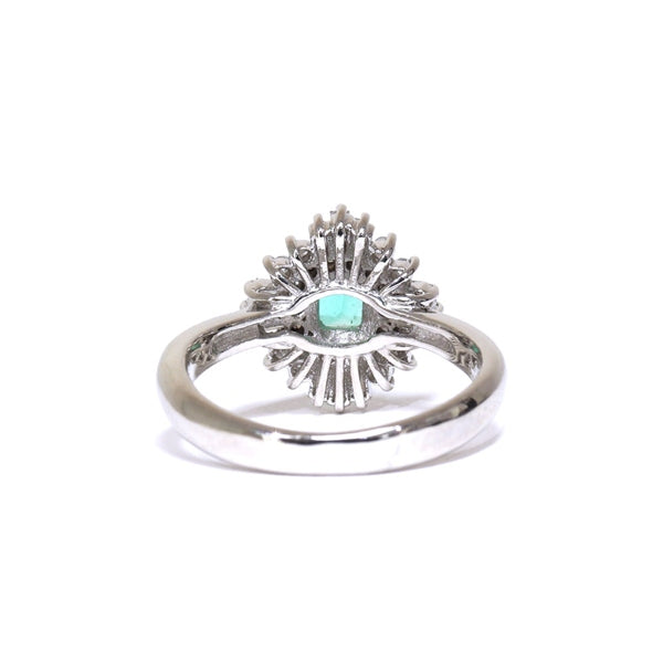 Emerald Ring Platinum Vintage Jewelry JEM00077