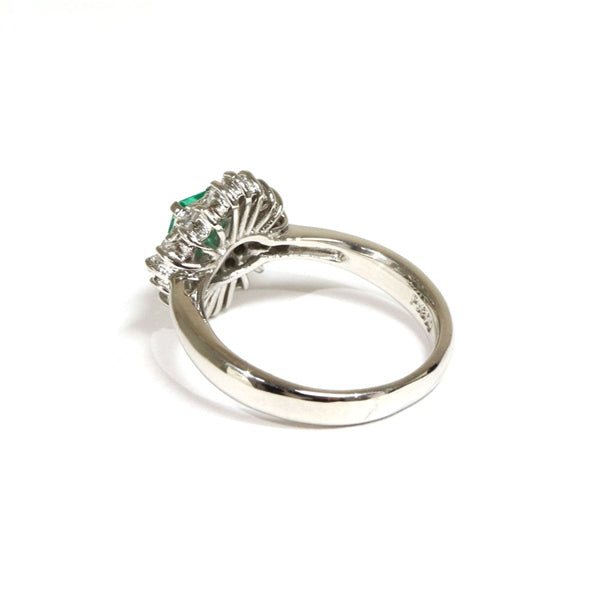 Emerald Ring Platinum Vintage Jewelry JEM00077