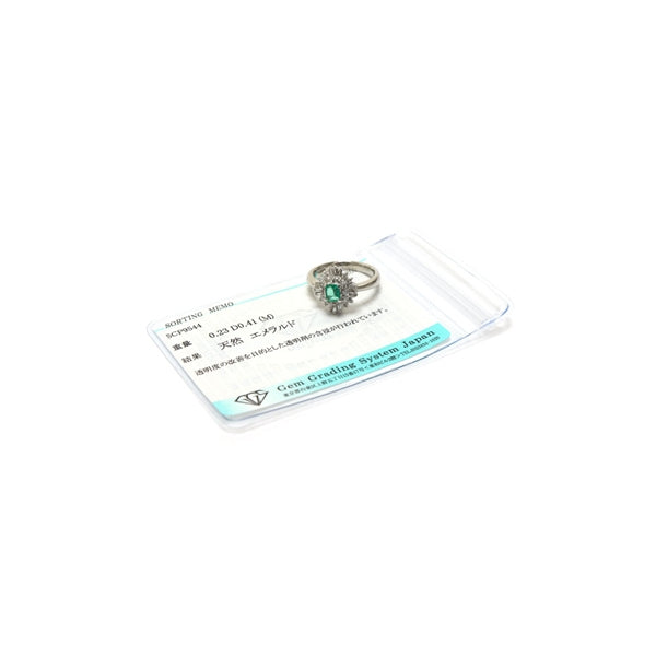 Emerald Ring Platinum Vintage Jewelry JEM00077