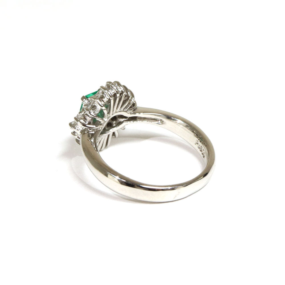 エメラルド リング プラチナ ヴィンテージ ジュエリー JEM00077